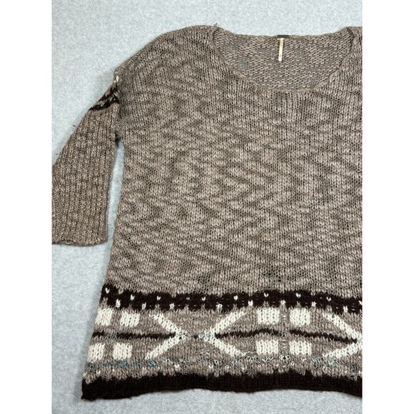 Free People Womens Size M Oversized Pullover Knit Sweater - Picture 10 of 12